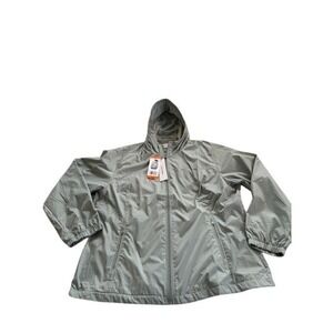 Calvin Klein Women's Hooded Lightweight Jacket Iced Sage XXL